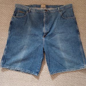 SCHMIDT WORKWEAR mens sz 46blue DENIM ulility CARPENTER jean shorts CLE…